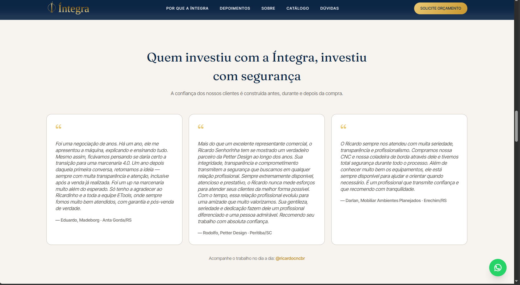 Integra Máquinas — tela 6
