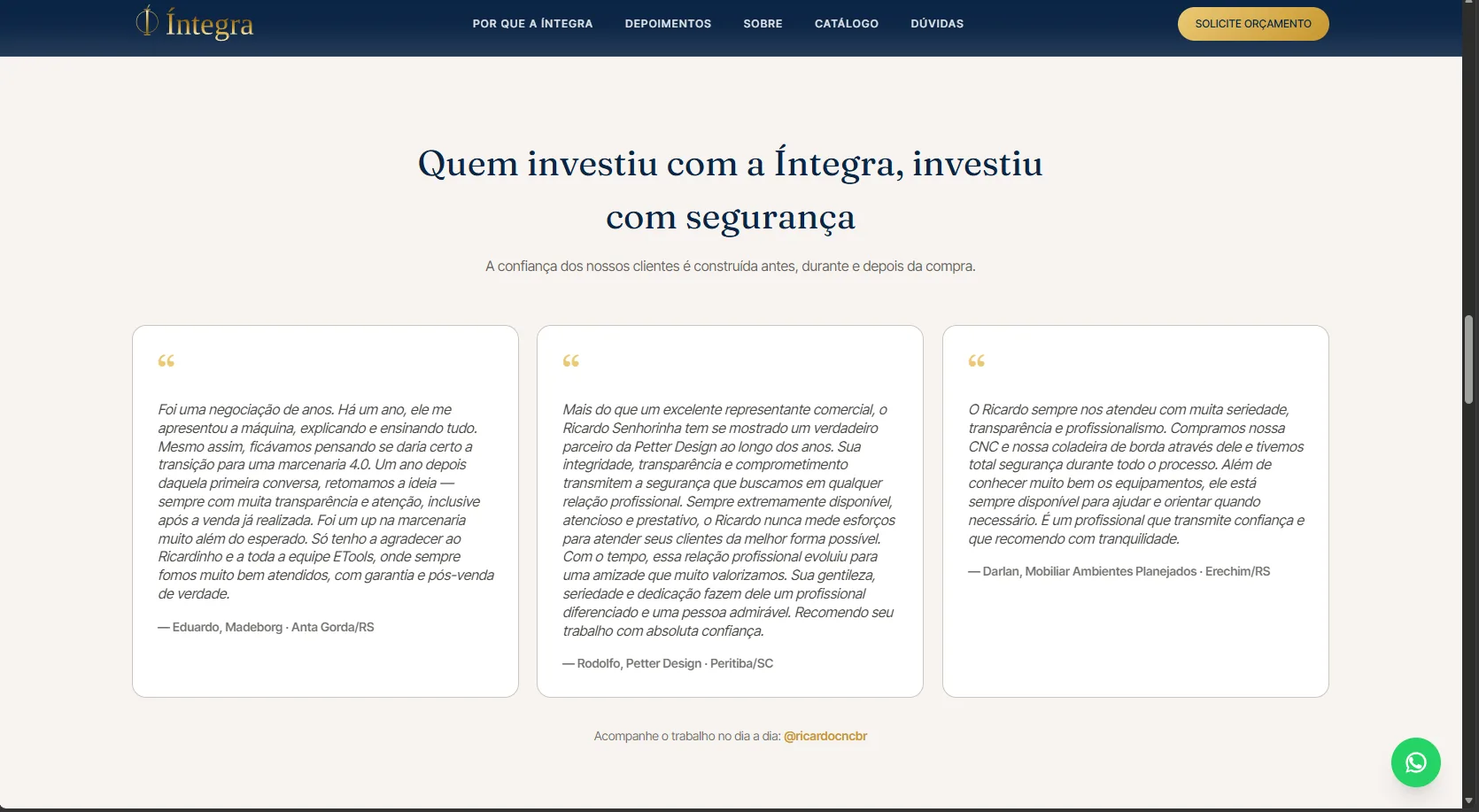 Integra Máquinas — tela 6