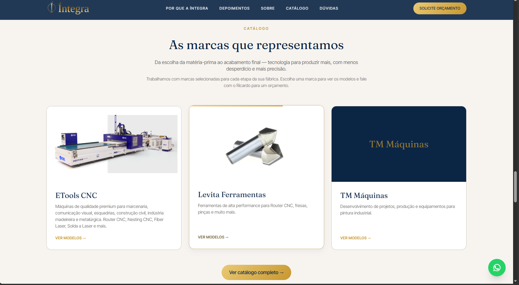 Integra Máquinas — tela 8