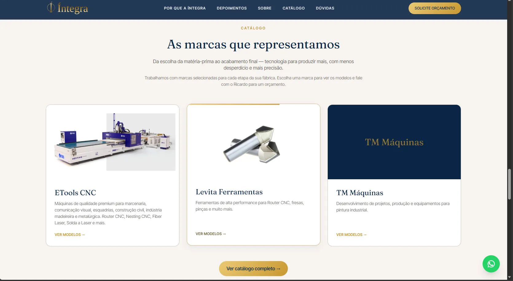 Integra Máquinas — tela 8