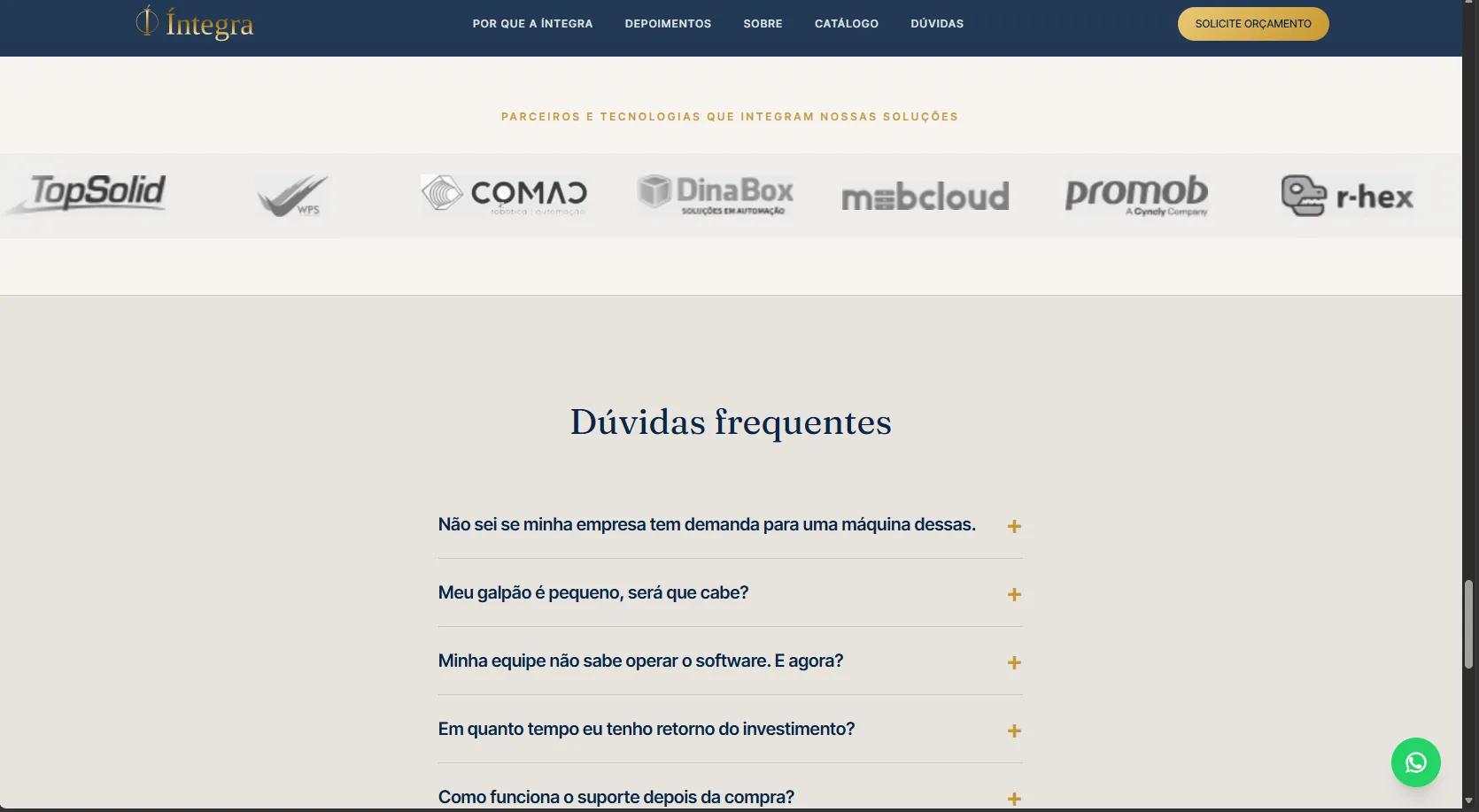 Integra Máquinas — tela 9